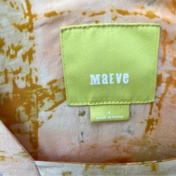 Maeve Anthropologie Ume Silk Watercolor Print Tunic Dress Sz 4 - Picture 3 of 10